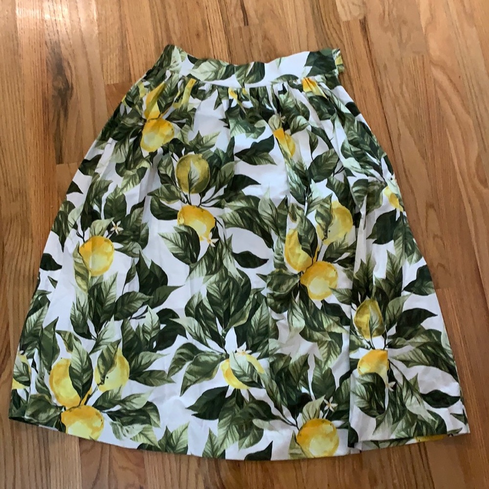 NWT lemon print midi skirt